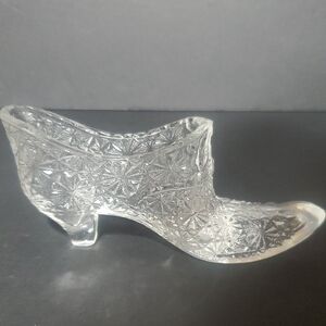 Vtg Fenton Clear Glass Shoe